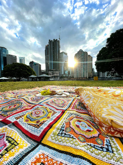 Forever Young Picnic Blanket overlooking Brisbane City