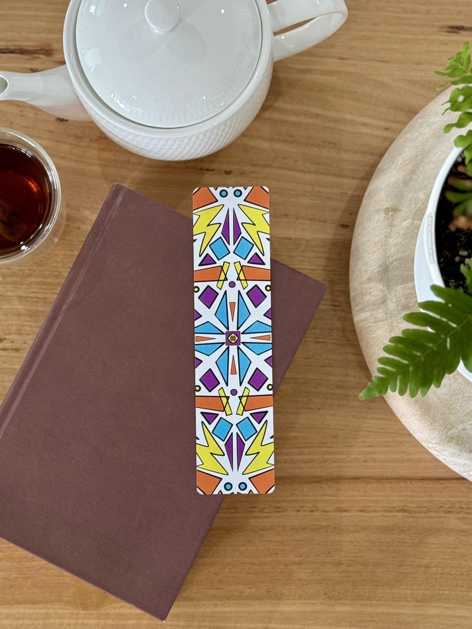 Just Ace bookmark 100% recycled paper. Colourful 90&
