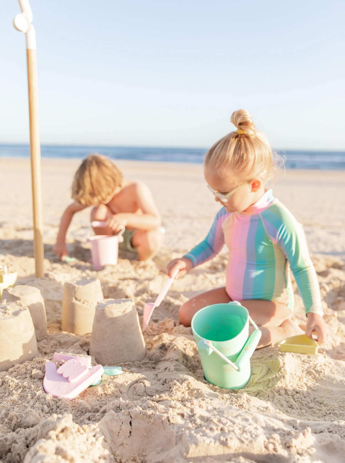 Kids beach toys Australian designed Coast Kids bucket, spade, frisbee